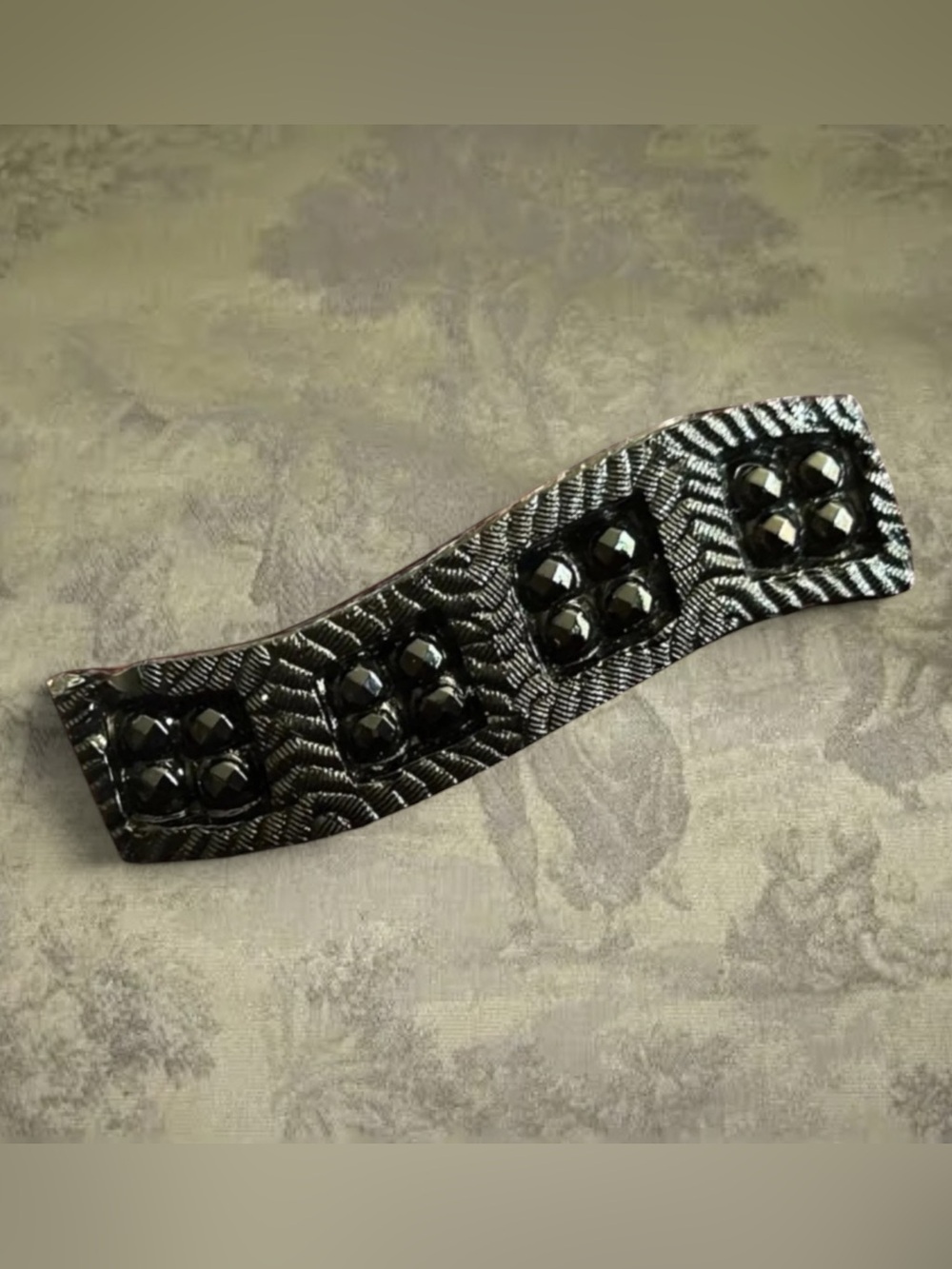 Victorian Mourning Bar Brooch Textured Bar Pin